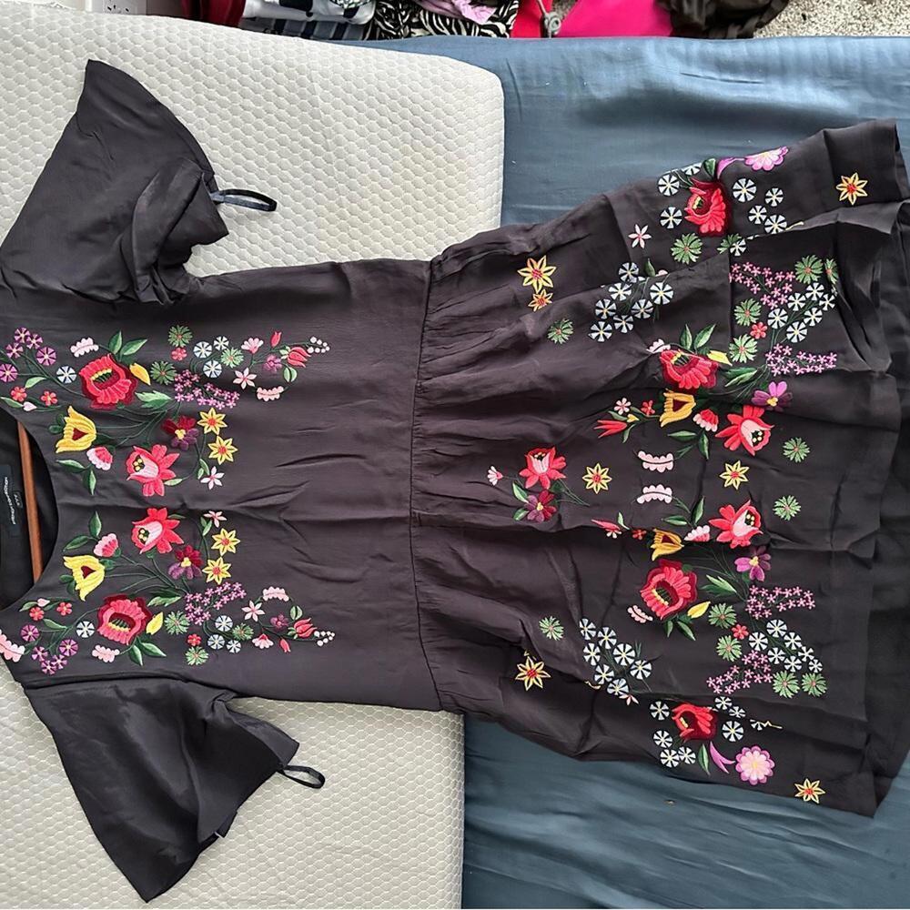 French Connection Embroidered Alice Drape Dress - Picture 8 of 8
